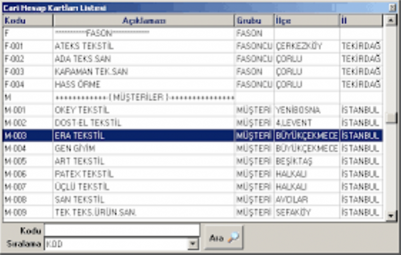 CARİ HESAP TAKİP PROGRAMI